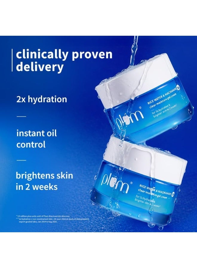 Rice Water And 2% Niacinamide Clear Moisture Gel Cream 50ml | 2x Hydrating Oil-Control Face Moisturizer | With Rice Water, Cactus Water And Matmarine, 1.69 fl oz - image 2
