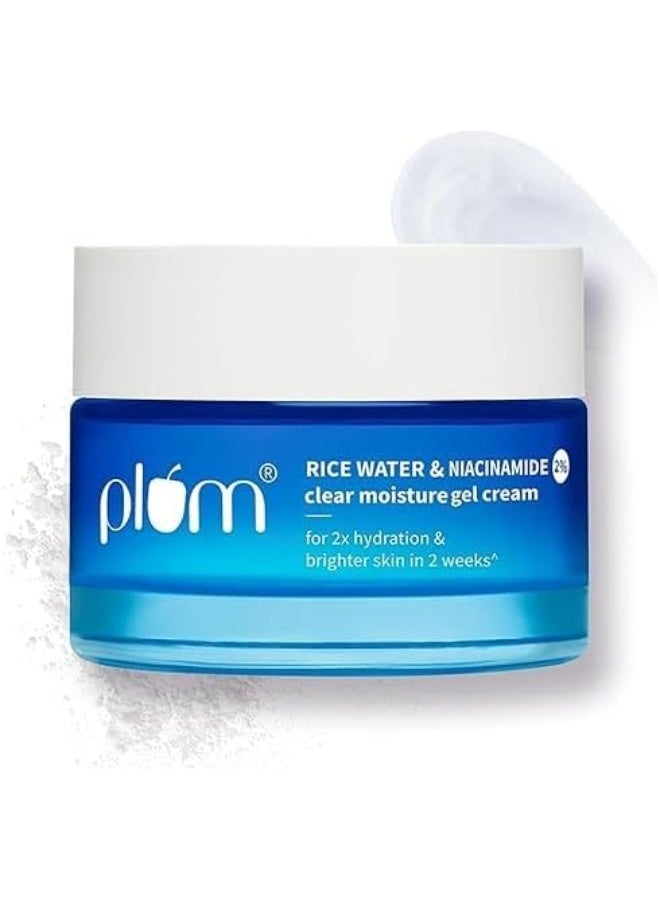 Rice Water And 2% Niacinamide Clear Moisture Gel Cream 50ml | 2x Hydrating Oil-Control Face Moisturizer | With Rice Water, Cactus Water And Matmarine, 1.69 fl oz