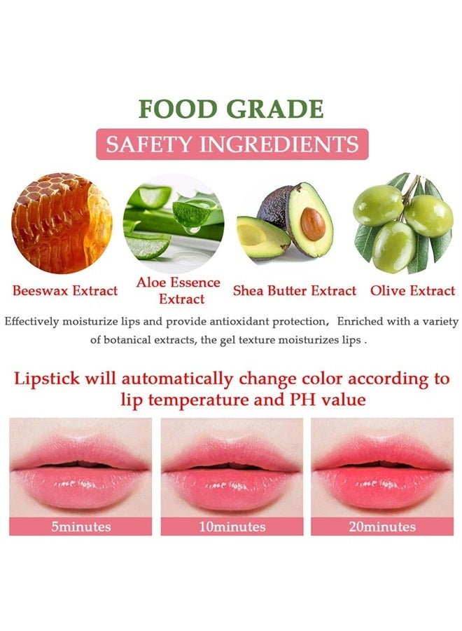 3 Pcs Aloe Vera Color Changing Lipstick Queen,Long Lasting Lip Care Nutritious Plumper Lip Balm Moisturizer Magic PH Temperature Color Change Lip Gloss Glossly Makeup Set for Women