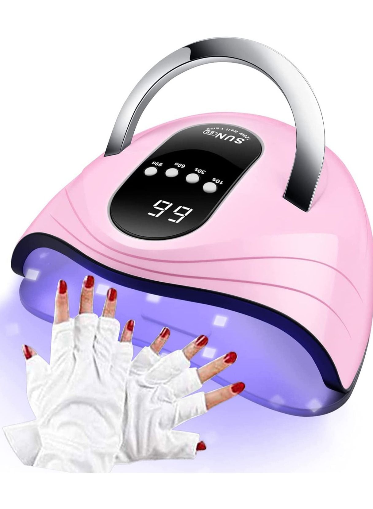 UV LED Nail Lamp 120W Nail Dryer 42 LED Lamps for Gel Polish 4 Timer Setting, Automatic Sensor Gel Lamp Nail Art Tools for Fingernail & Toenail