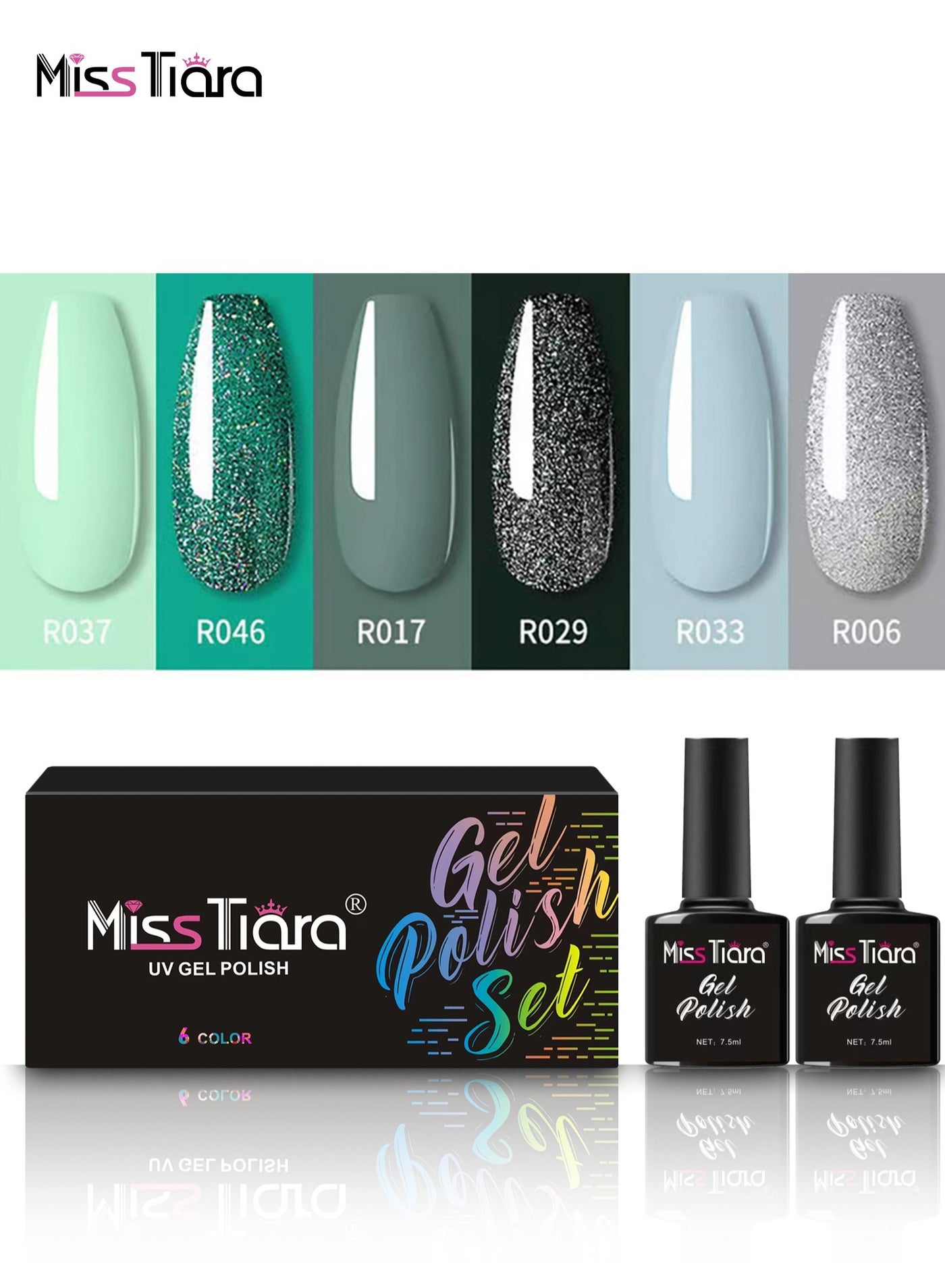 Gel Nail Polish, Nail glue,6-Piece UV and LED Gel Nail Polish Set Multicolour Long Lasting Nail Gel Polish DIY nail art at home