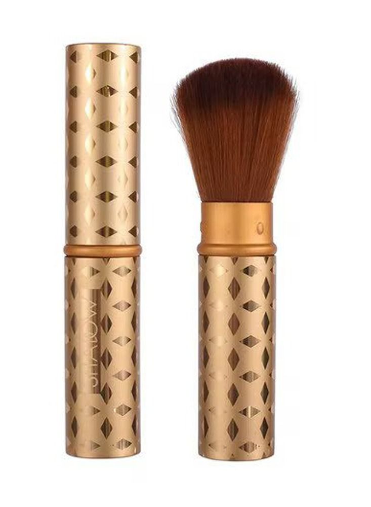 Retractable Face Powder Brushes Gold/Brown