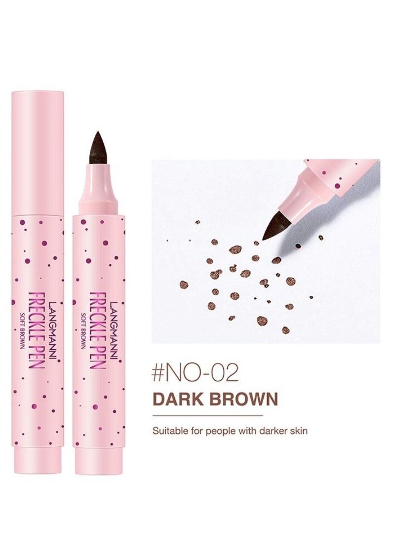 Freckle Pen Natural Easy To Color Freckles Waterproof & Long Lasting Soft Freckles For Face Tint Freckle Makeup Tool For Women (Dark Brown) 2.5ml