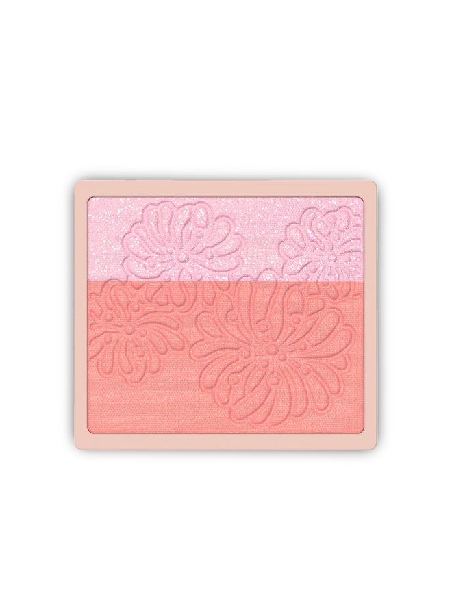 Pressed Blush Palette Refill Only, Case Sold Separately, Oil-Absorbing Blush Powder, Bi-Color Face Blushes with Fitting Veil Powder, Light Pink and Light Orange, 02 Confiserie, 0.17 oz