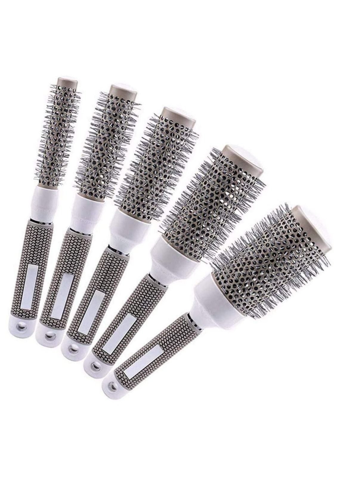 Round Hair Brush Curled Ceramic Styling, Barrel Hairdressing Salon Curling Tool Set 19mm 25mm 32mm 45mm 53mm of 5