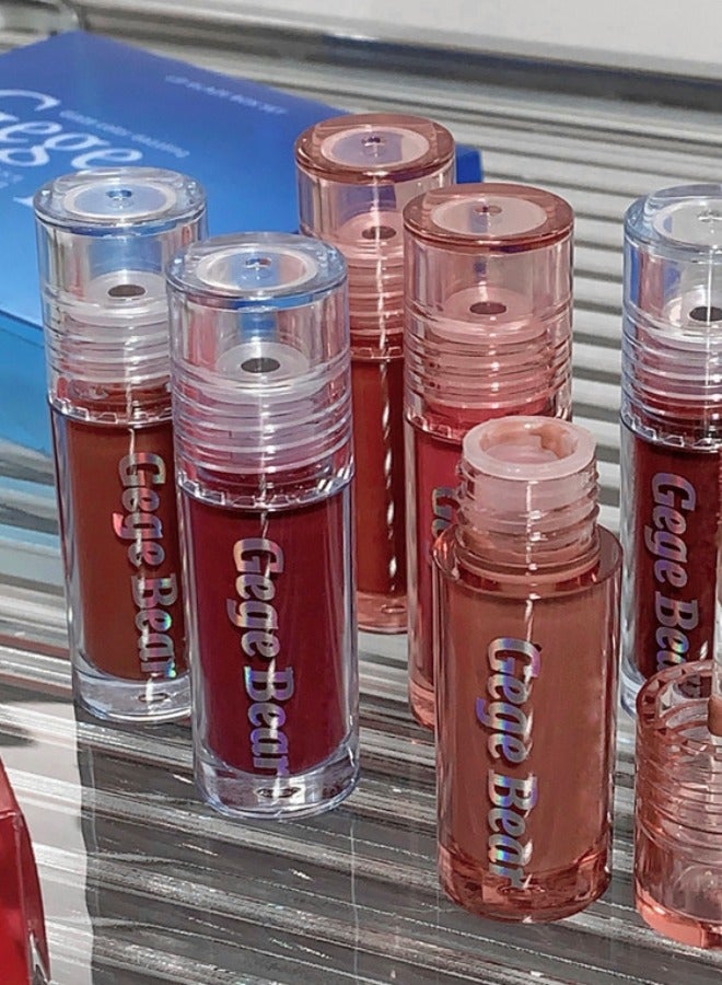 3Pcs lip glaze set, non-stick water-glossy mirror lip glaze, natural moisturizing - bright red, rose pink, nude