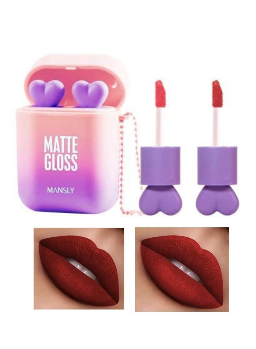 Lipgloss Dual color Silky Velvet Red Stay on Waterproof Lipgloss
