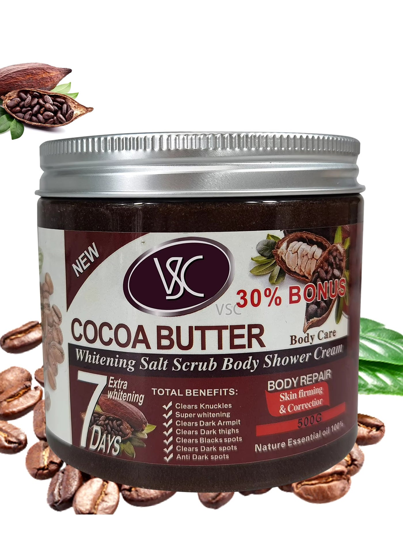 Cocoa Butter Super Whitening Salt Body Scrub 500 g