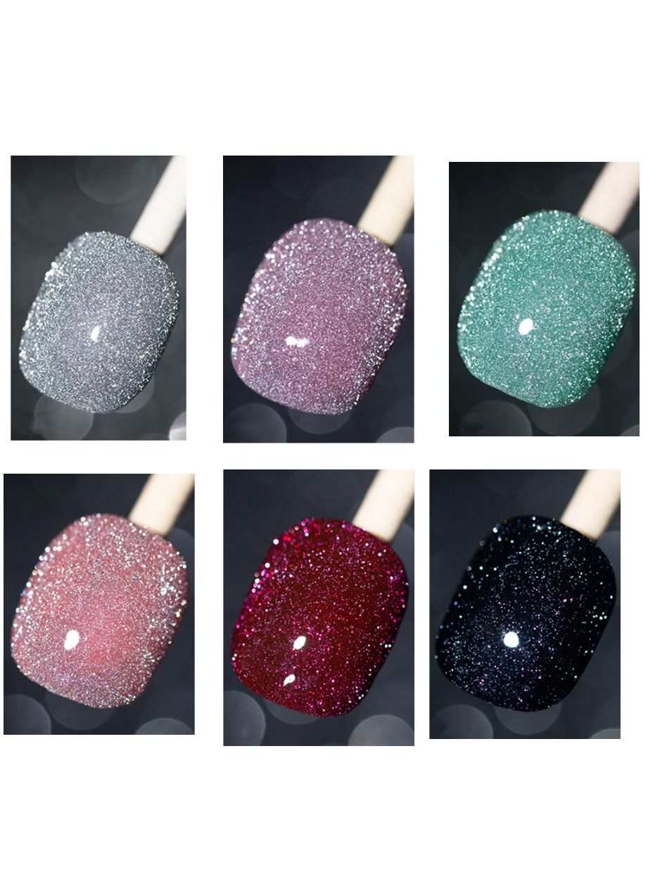 6-Piece UV and LED Glitter Nail Gel Polish Set