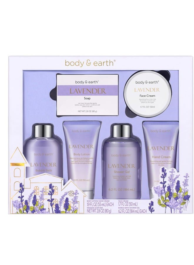Bath and Body Gift Set for Women, Body & Earth 5 Pcs Rose Spa Gifts for Women, Self Care Kit, Lotion Set for Her,Mothers Day Presents for Mom