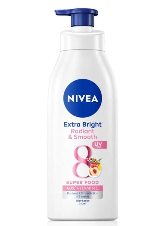 EXTRA BRIGHT RADIANT & SMOOTH 8 SUPER FOOD BODY LOTION 380ml