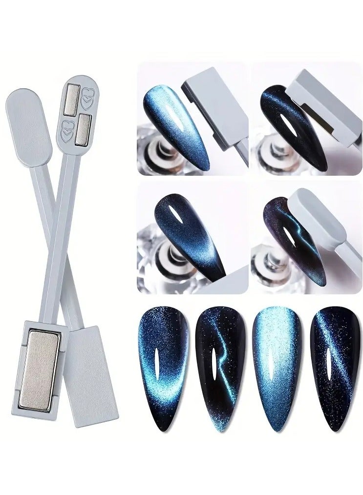 Cat Eye Magnet Stick Double Head 3D Magnetic Cat Eye Gel Stick Nail Art Manicure Tool Multifunctional Magnet