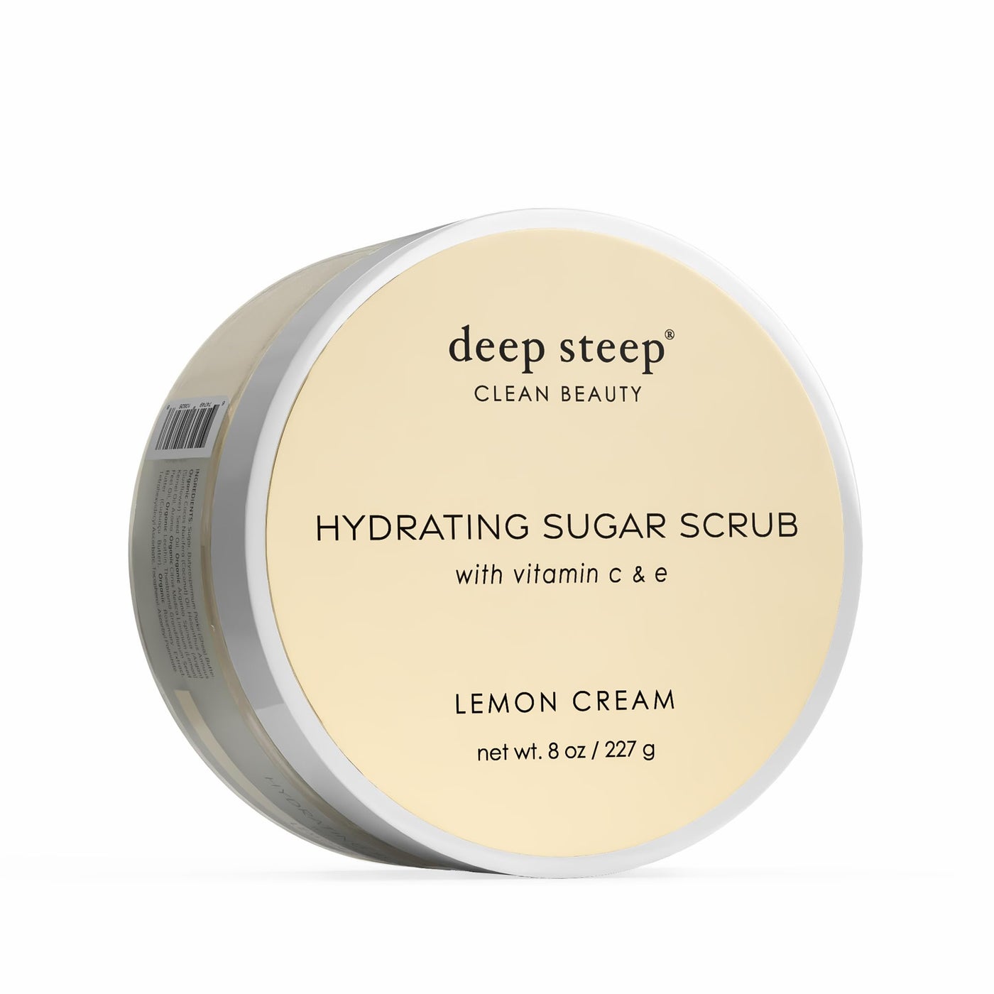 Deep Steep Sugar Scrub, Lemon Cream, 8 oz â€“ Exfoliating Body Scrub with Organic Coconut Oil, Shea Butter & Argan Oil â€“ Vegan, Clean Beauty, Smooth, Soft & Nourished Skin