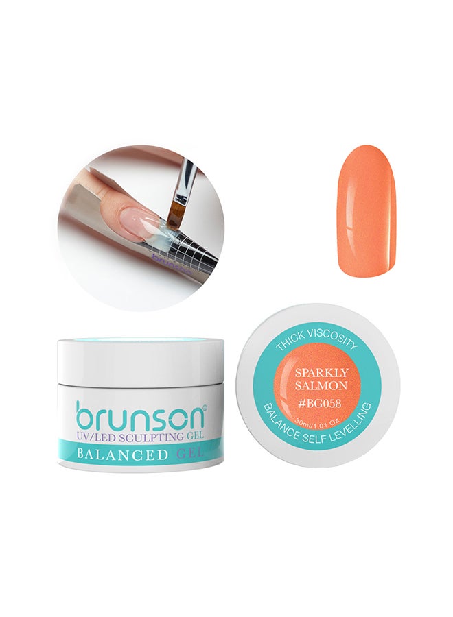 Sculpting Camouflage Uv Builder Gel Balanced Level Gel Uv Sculpting Nail Gel System 30Ml Sparkle Salmon Bg058