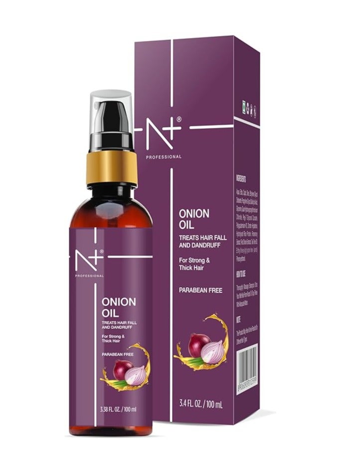 N Plus Professional Onion Hair Oil With Onion Extract - Treats Hair fall And Dandruff - 100ml