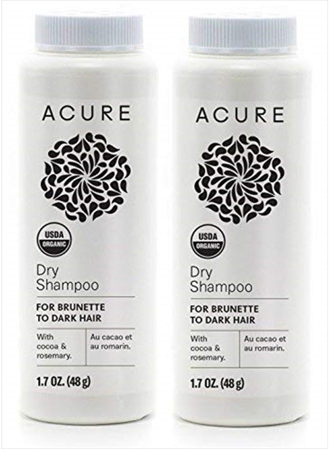 Organics Dry Shampoo For Brunette to Dark Hair With Arrowroot, Rosemary and Peppermint, 1.7 oz (Pack of 2)
