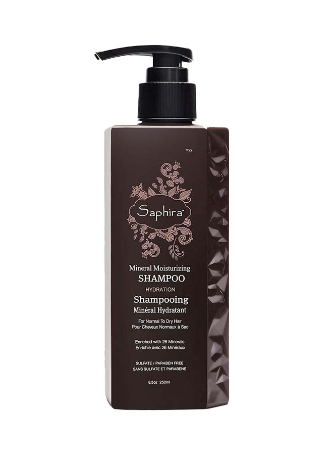 Saphira Mineral Moisturizing Shampoo, Hydration and Shine for Dry, Damaged, Permed, or Chemically Treated Hair & Scalp - 250ml
