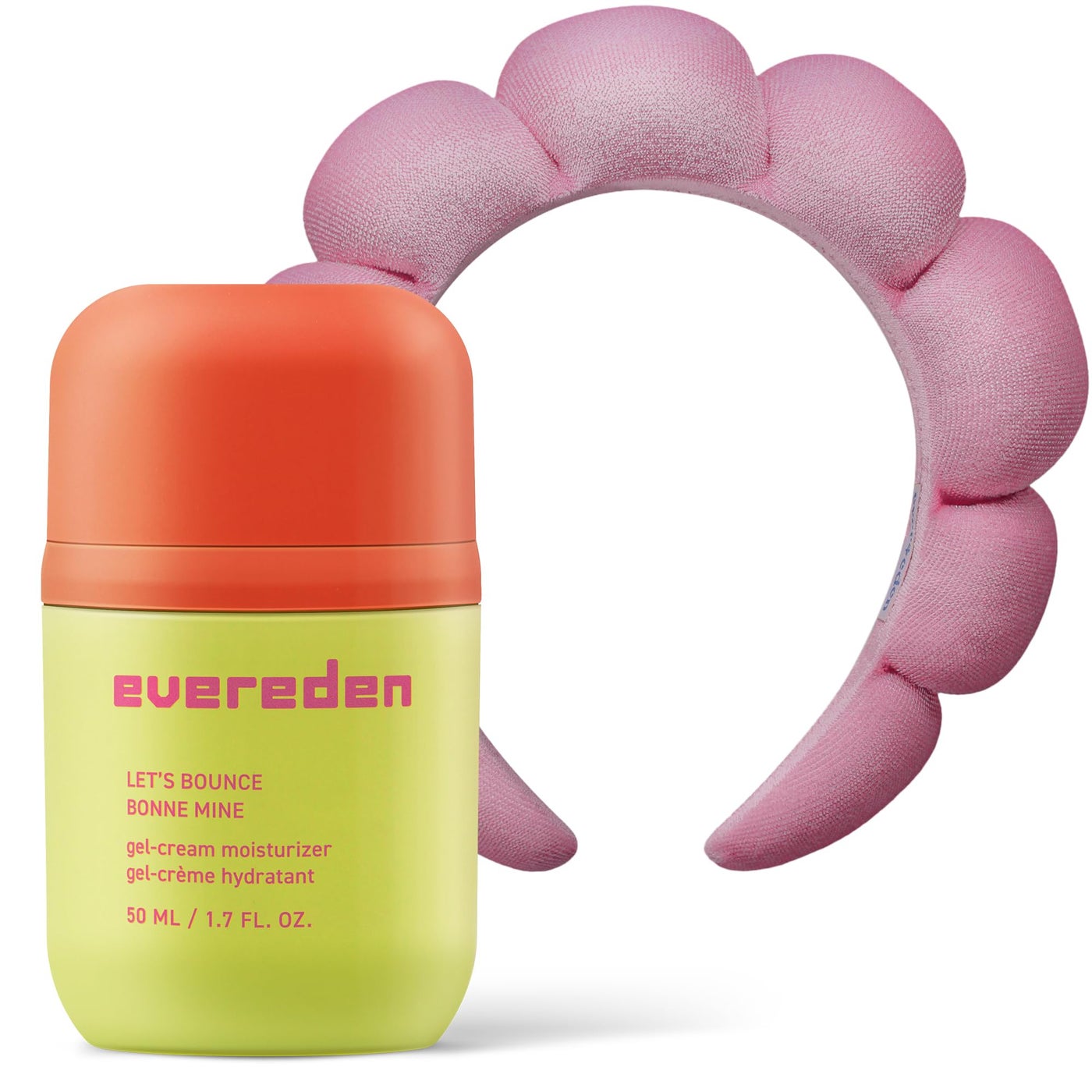 Evereden Let's Bounce Gel-Cream Kids Face Moisturizer | Cute Terry Headband | Clean & Vegan Pre Teen Face Moisturizer - Light, Non-Greasy Hydration for Oily & Pimple-Prone Skin - Redness-Calming