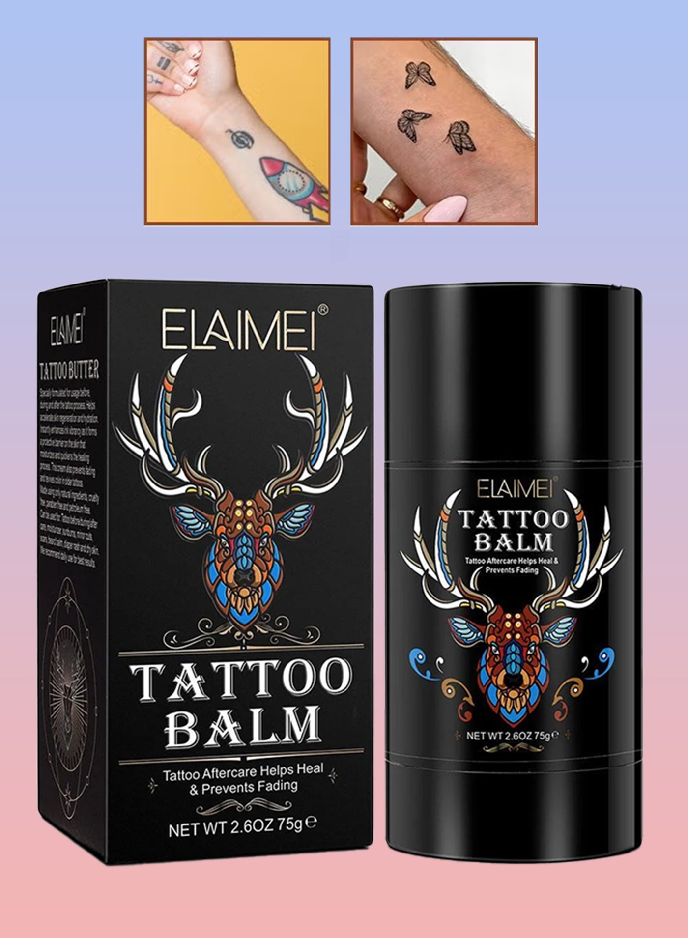 Tattoo Balm Butter 75g Tattoo Care Balm for Before During & Post Tattoo Safe Natural Tattoo Aftercare Cream to Promote Skin Healing Tattoo Brightening Treatment