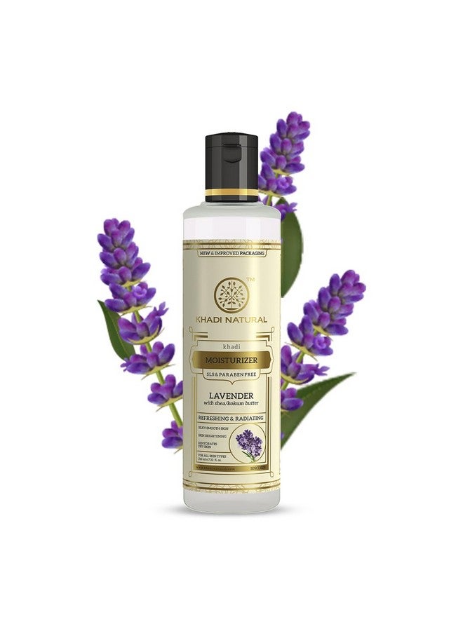 KHADI NATURAL Lavender Herbal Moisturizer With Shea/Kokum Butter, SLS and Paraben Free, 210 ml