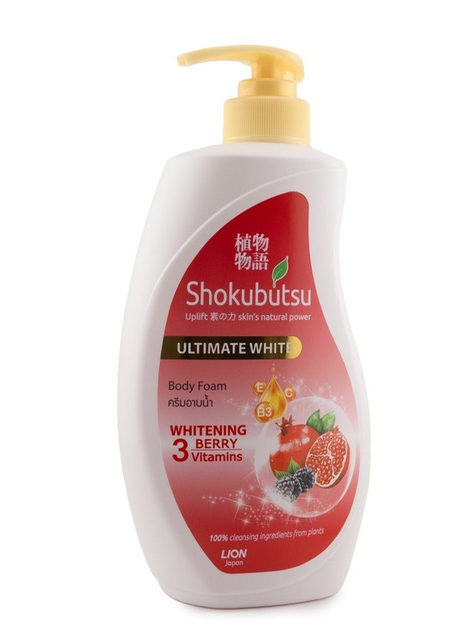 Shokubutsu Body Foam Ultimate White Whitening Berry 500 ml