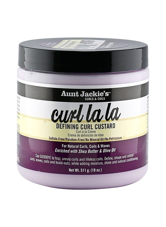 Curls and Coils Curl La La Defining Curl Custard for Natural Hair Curls, Coils and Waves Enriched with shea Butter and Olive Oil, 18 oz
