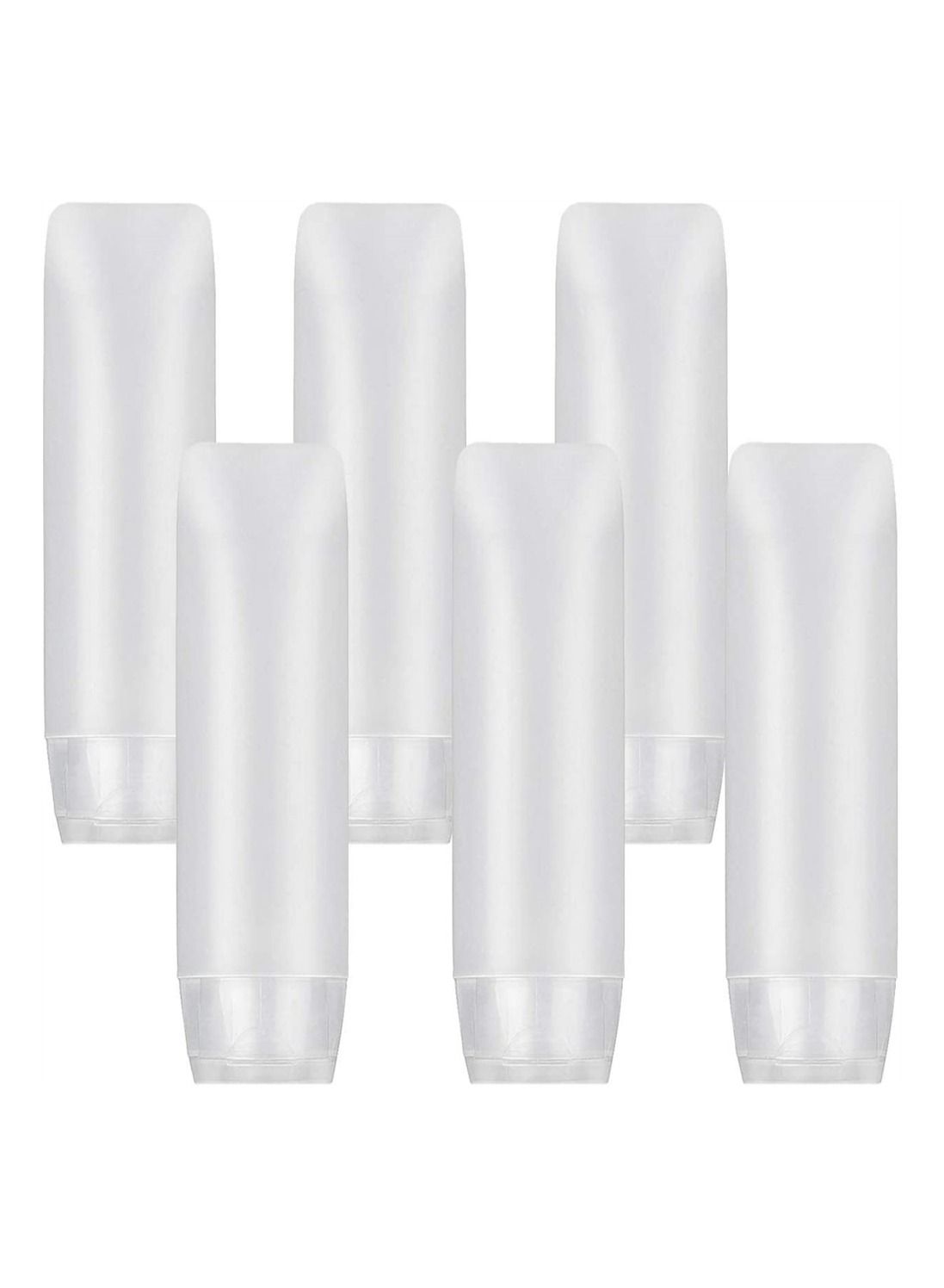 6 Pcs Clear Plastic Empty Travel Bottles Set, TSA Approved Transparent Refillable Cosmetic Containers with Flip Cap Squeezable Tubes for Shampoo Conditioner Lotion Toiletries (BPA Free, 30 ML)