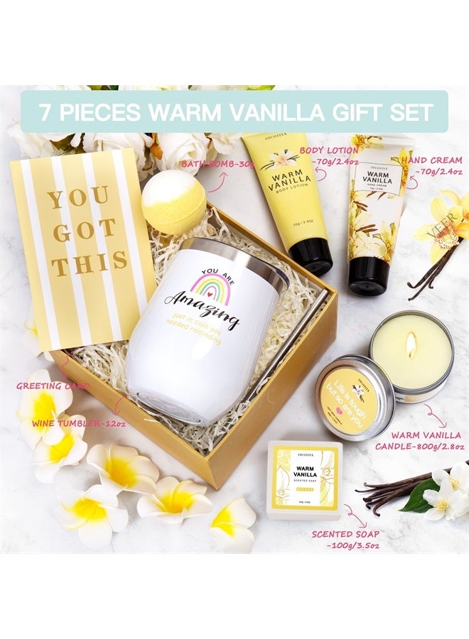 Gifts for Women Birthday Gifts for Women Relaxing Spa Gift Basket for Women Warm Vanilla Bath And Body Works Set Self Care Gifts for Women for Friends,Her,Bestie,Mom,Wife Christmas Gifts