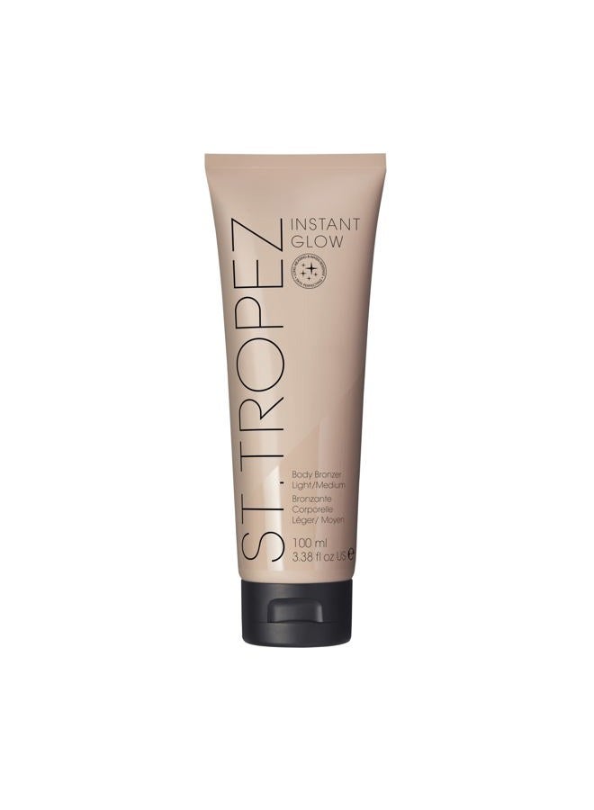 Instant Glow Face & Body Bronzer Makeup, Light/ Medium Shade, Smudge-Proof Body Makeup, Vegan, Natural & Cruelty Free, 3.4 Fl Oz
