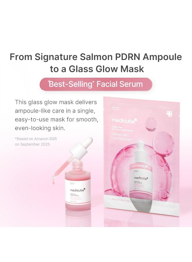 medicube PDRN Pink Peptide Ampoule Sheet Mask 6EA | Sheet Mask for Uneven Skin Tone Care, Glow & Hydration - Korean Skincare, 23ml x 6ea - image 5