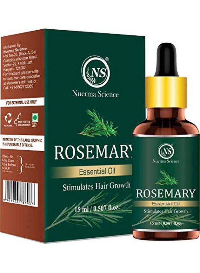 Rosemary ENuerma Science 100% Natural Rosemary Essential Oil for Hair Growth - 15ml | Organic & Pure Essential Oil Soothes Acne, Controls Hair Fall & Dandruff | Suitable for Women & Men of All Hair Typesssential Oil For Fast Hair Growth And Aromatherapy 15 Ml
