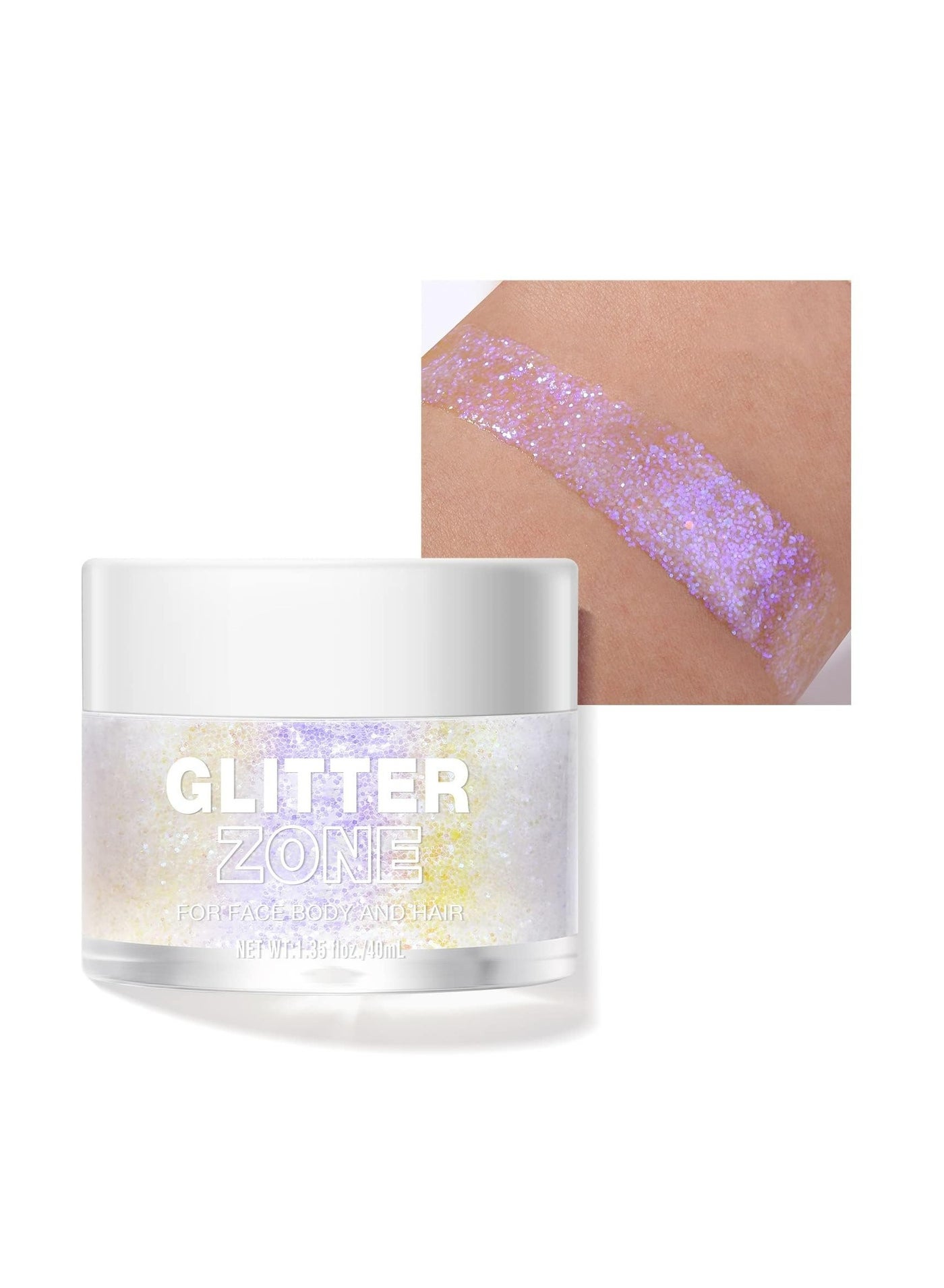 Holographic Body Glitter Gel/Eyeshadow Cosmetic Grade for Body, Face, Hair and Lip. Colour-Changing Glitter Gel Under Light (L2301#03)