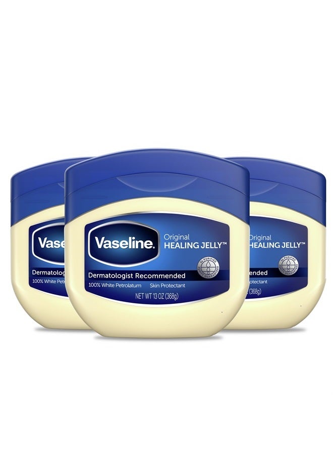 Petroleum Jelly Original Provides Dry Skin Relief And Protects Minor Cuts Dermatologist Recommended And Locks In Moisture, 13 Ounce (Pack of 3)