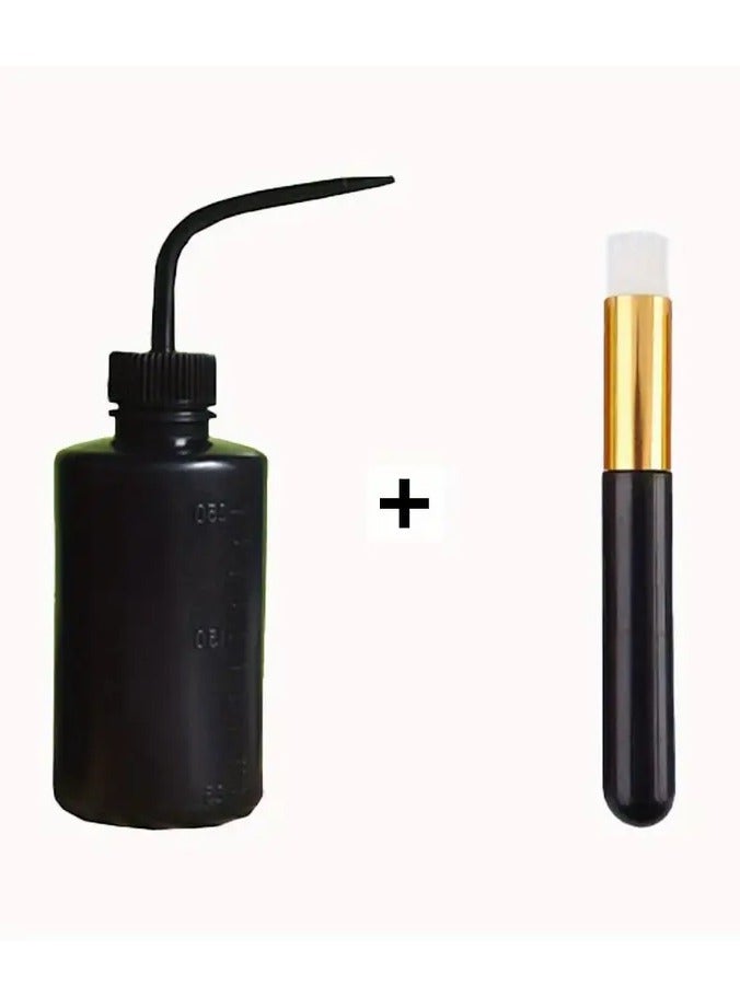 Eyelash Extension & Cleansing Kit: Soft Microfiber Brush, Leak-Proof Wash Bottle - Gentle Skincare for Lashes & Face, No Power Needed