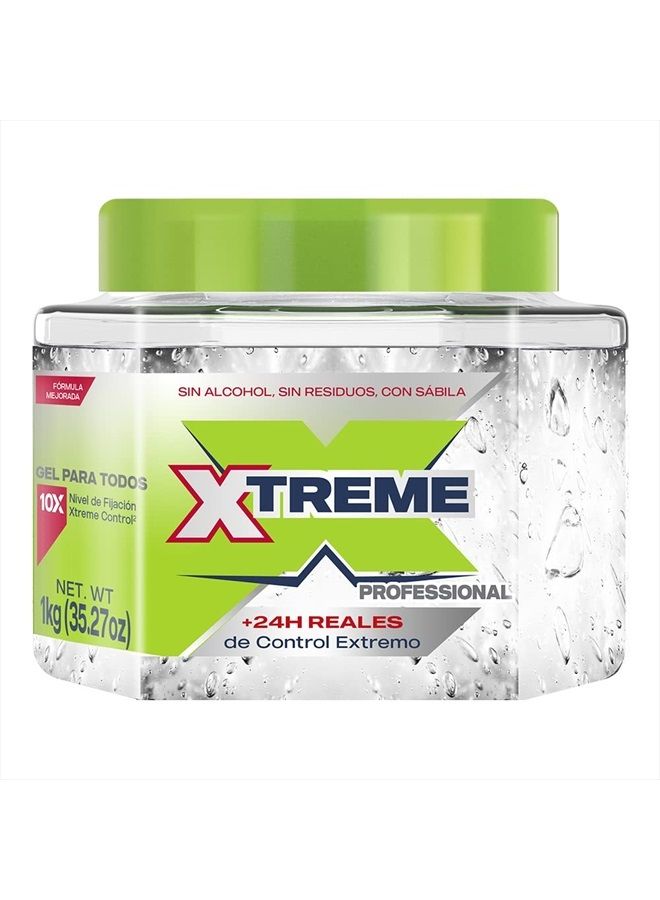 Wet Line Xtreme Professional Mexican Hair Styling Gel Clear Cap 35.27 oz / 1 kg with Aloe (directions and ingredients in Spanish)