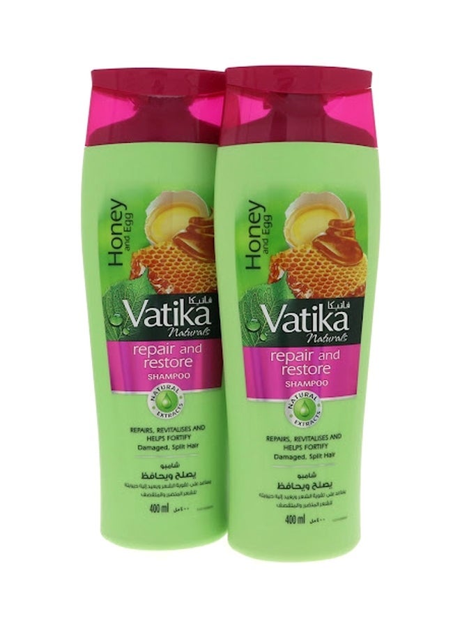 Vatika Repair & Restore Shampoo, Pack Of 2, 2X400ml