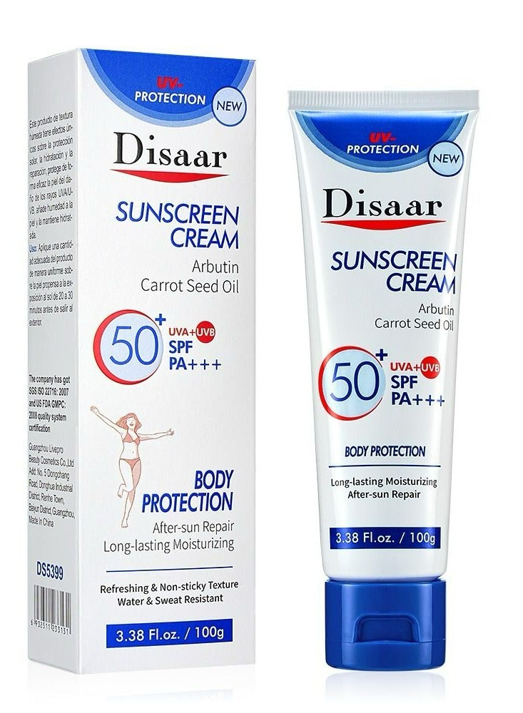 Sunscreen Cream Arbutin Carrot Seed Oil SPF 50 PA+++ 100 g