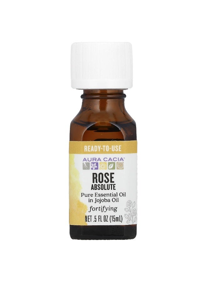 Aura Cacia, Pure Essential Oil in Jojoba Oil, Rose Absolute, 0.5 fl oz (15 ml)