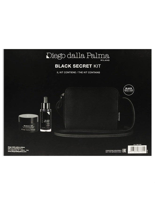 Diego Dalla Palma Black Secret Kit, 3 Pc, 1.7 oz Micropeeling Cream, 1 oz Serum Bag