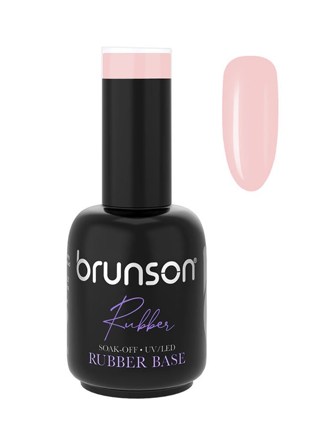 Rubber Base Gel Nail Polish Long Lasting Gel Polish Base for Chip Free Shine Strengthens French Manicure Rubber Base Coat UV LED Rubber Gel Soak Off Hard Gel Polish for Nail Extension Gel 18ml BRB26