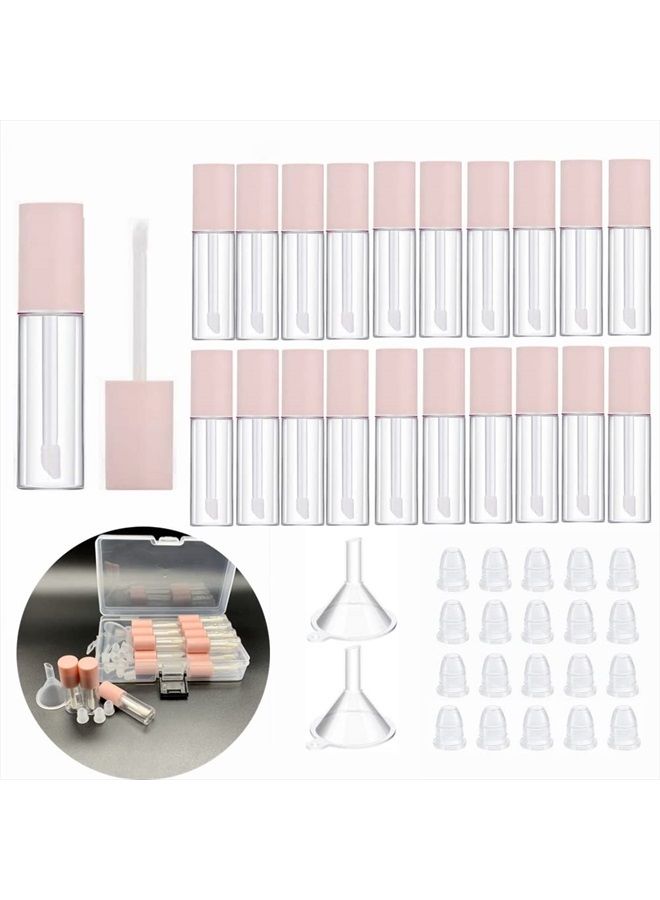3.5ML Mini Lip Gloss Tubes Empty With Wand Pink Diy Lipgloss Making Kit for Small Businesses Refillable Lip Gloss Containers Set for Girls（20pcs in One Box）