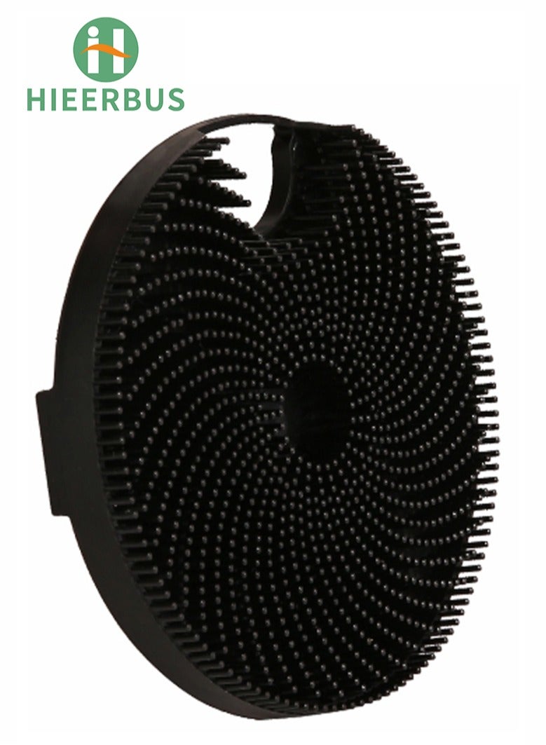 Silicone Body Brush, Gentle Exfoliating Body Scrubber in Shower Silicone Loofah with Easily Leather Bristles, Long Lasting, and More Hygienic Than Traditional Shower Loofah 1Pack, Black