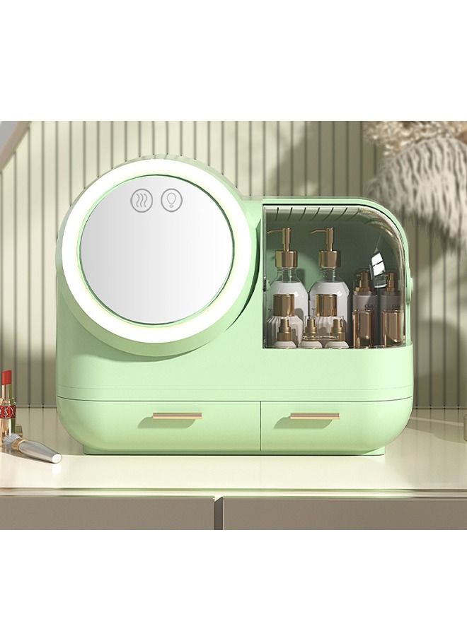 Makeup Organizer Cosmetic Storage with LED Mirror