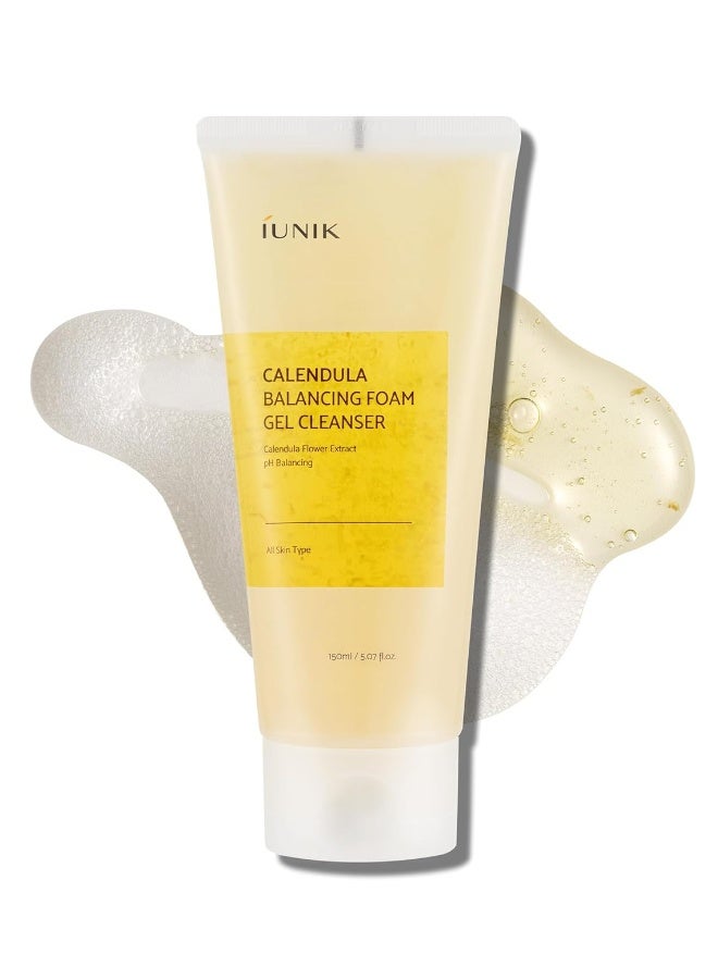 IUNIK Calendula Balancing Low pH Foam Gel Cleanser Hydrating Soothing Vegan Korean Skincare 150ml