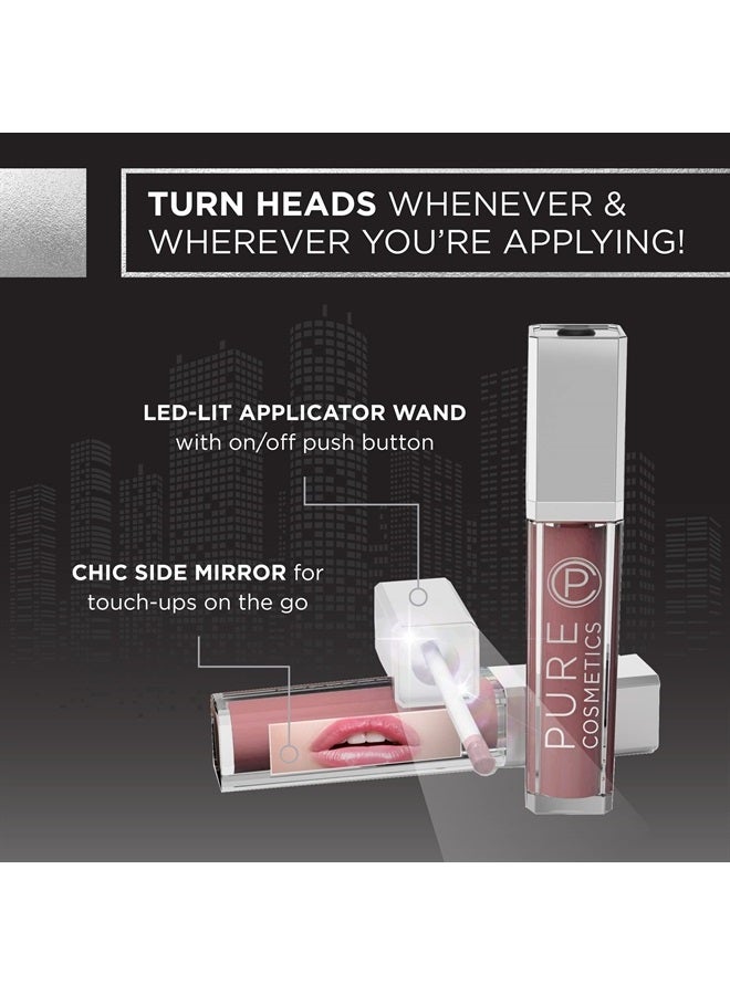 Lip Gloss, Shimmer - Hydrating & Ultra-Moisturizing Lip Makeup with Jojoba Oil, Sweet Almond Oil & Vitamin E, LED Applicator with Mirror, Cruelty-Free and Talc-Free