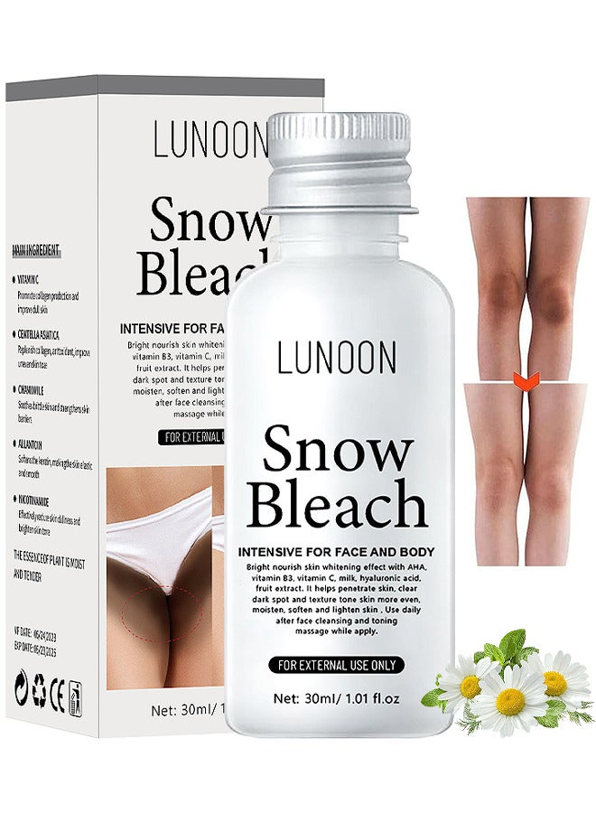 Snow Bleach Cream For Private Part Underarm Whitening Dark Spot Corrector Cream Face And Body Skin Lightening Bleaching Cream For Intimate Areas Brightening 30ML