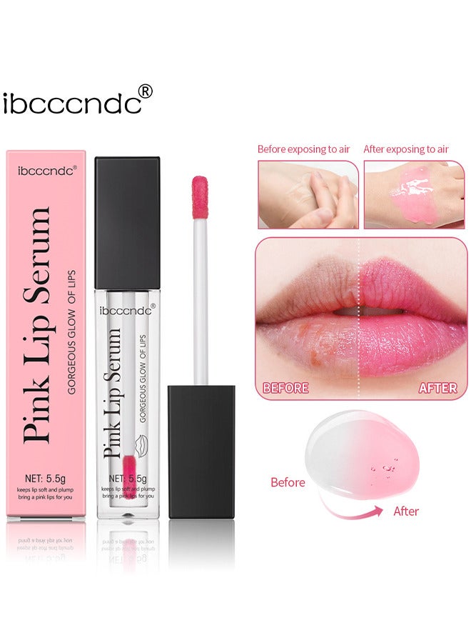 Pink Lip Serum Lip Gloss Oil For Plumper And Moisturizer Serum Hydrating Lip Serum For Dry Peeling And Dark Lips Color Changing Lip Oil For Lips And Cheeks Gorgeous Glow Of Lips