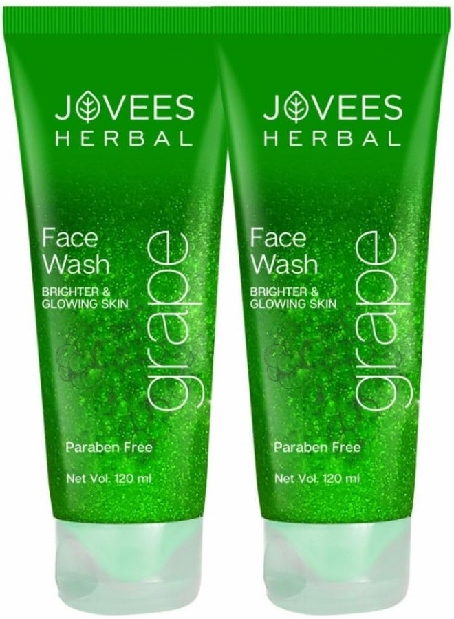 Jovees Clarifying Fairness Facewash with Grape, 120ml (Pack of 2)