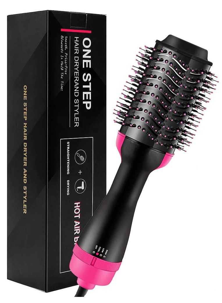3 in 1 One Step Hair Dryer and Volumizer Hot Air Brush Hair Straightener Brush for Fast Drying Straightening Curling