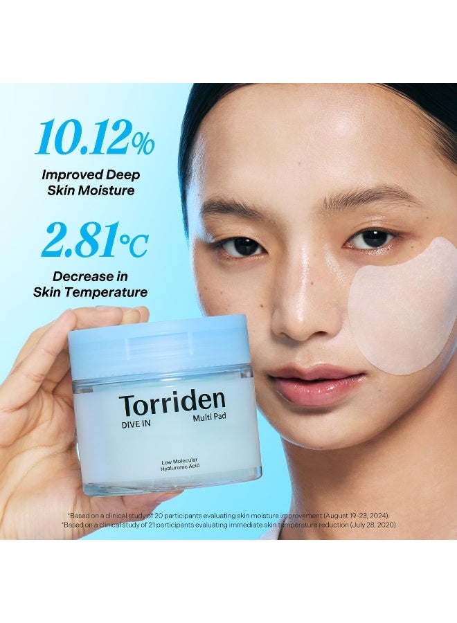 Dive-In Low Molecular Hyaluronic Acid Multi Pad 160Ml — Hydrating & Cooling Toner Pads For Sensitive Skin, Vegan, Fragrance-Free, 80 Sheets - image 5